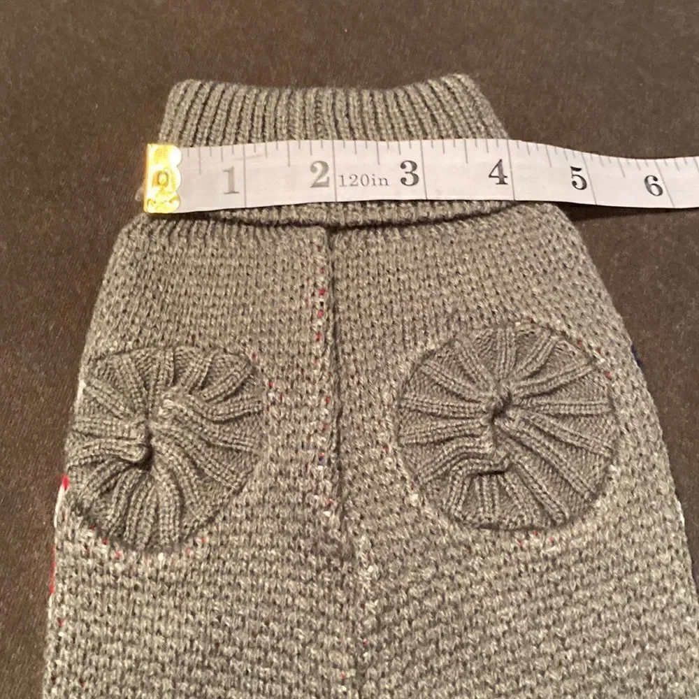 Dog Sweater Coat Cute American Flag Design Cable Knit Turtleneck Size M NWT